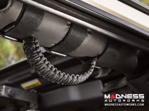 Jeep Wrangler JKU Para cord Grab Handles - Black on Black - Pair